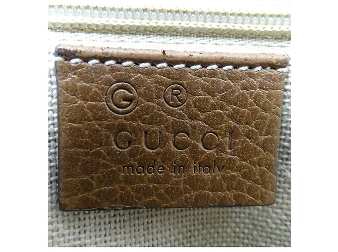 Borsa Gucci in tela GG beige e marrone - vista 7