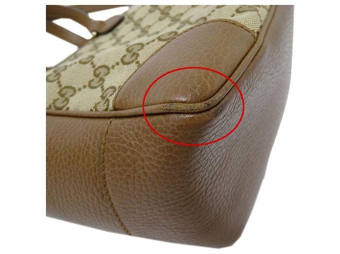 Borsa Gucci in tela GG beige e marrone - vista 9
