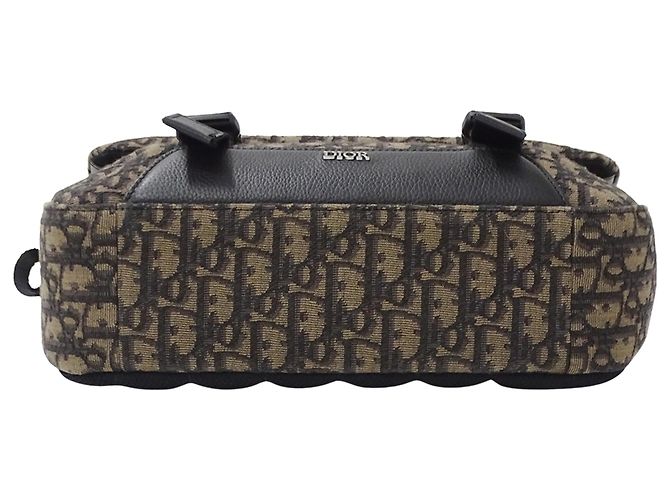 Borsa messenger in jacquard marrone Christian Dior - vista 3