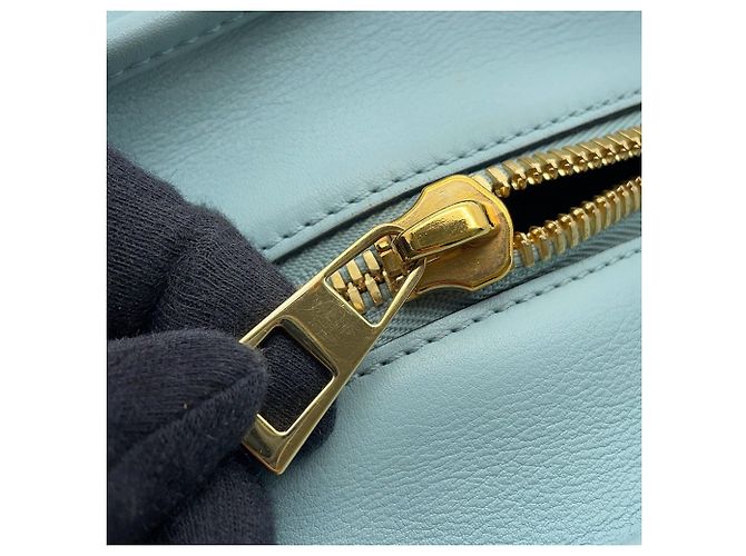 Borsa a mano in pelle Loewe Amazona 28 Blu chiaro - vista 13