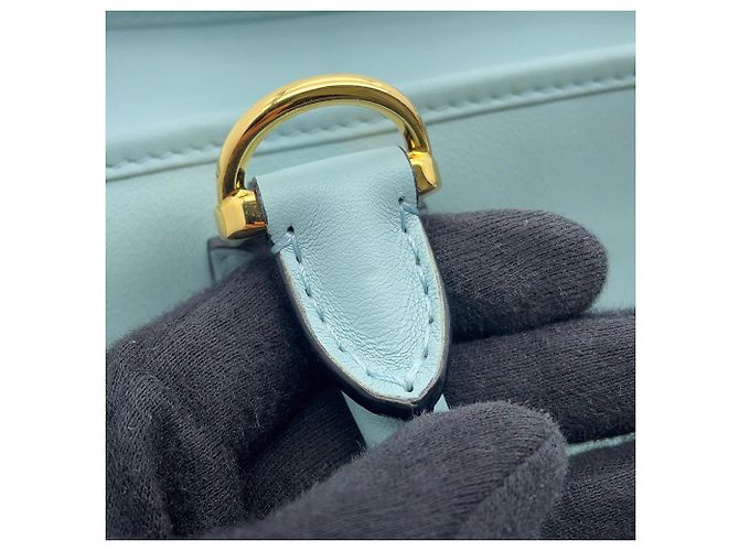 Borsa a mano in pelle Loewe Amazona 28 Blu chiaro - vista 14