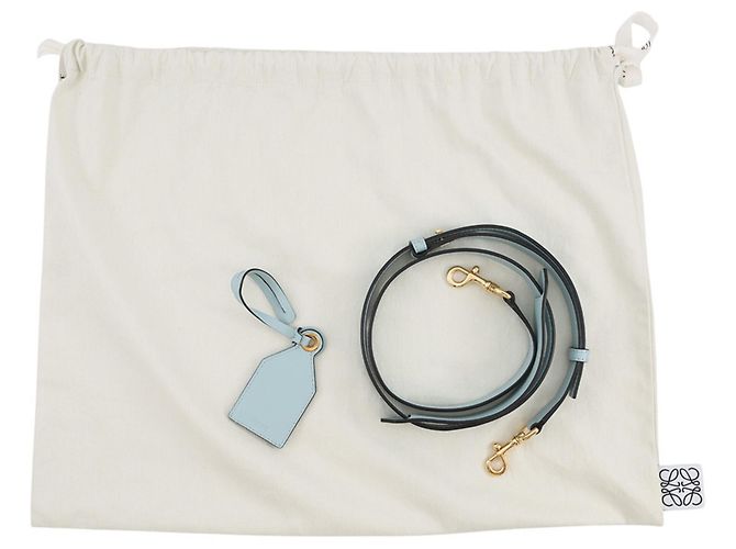 Borsa a mano in pelle Loewe Amazona 28 Blu chiaro - vista 19