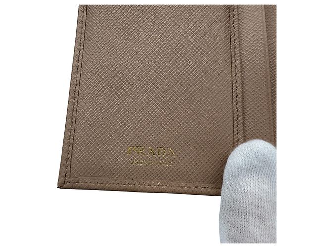 Cartera larga de cuero Saffiano rosa Prada - vista 12