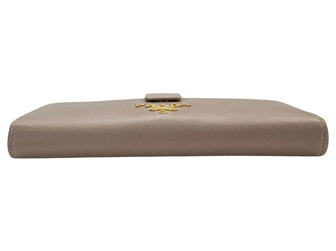 Cartera larga de cuero Saffiano rosa Prada - vista 3