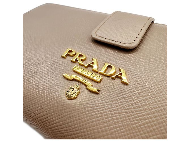 Cartera larga de cuero Saffiano rosa Prada - vista 8