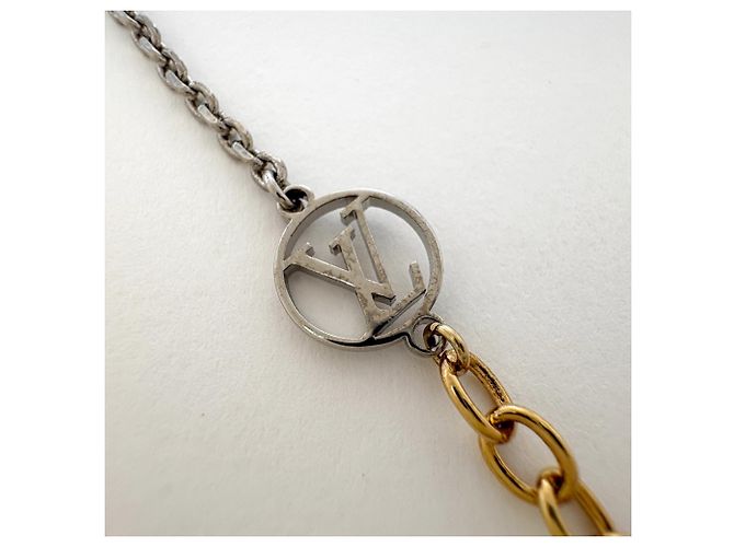 Collana Lunga Sautoir Logomania Louis Vuitton Argento D'oro - vista 3