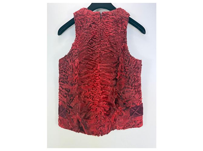 Alexander Wang Rote Astrakhan-Lammfellweste Bordeaux - Ansicht 2