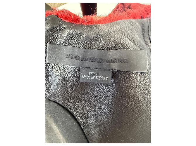 Alexander Wang Rote Astrakhan-Lammfellweste Bordeaux - Ansicht 4