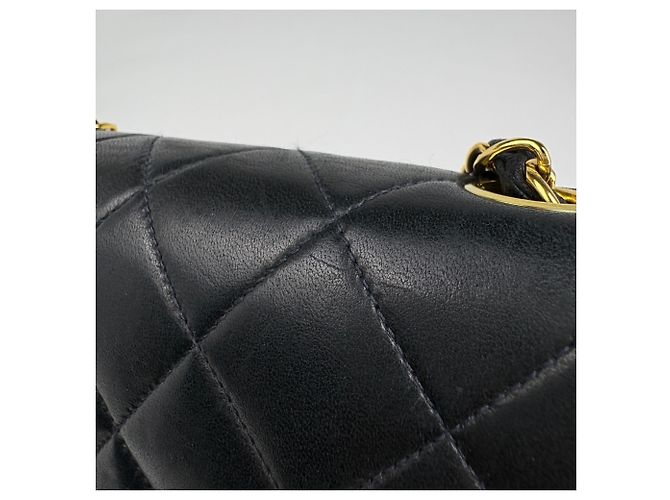 Borsa a Spalla Chanel Diana Matelassé Single Flap Chain Nero - vista 10