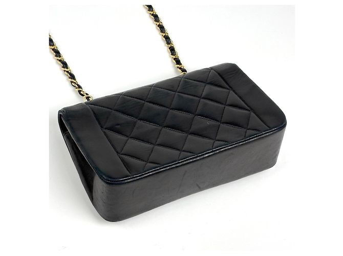 Borsa a Spalla Chanel Diana Matelassé Single Flap Chain Nero - vista 2