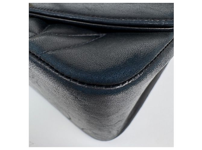 Borsa a Spalla Chanel Diana Matelassé Single Flap Chain Nero - vista 4