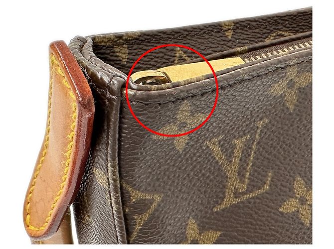 Borsa a Spalla Louis Vuitton Monogram Looping MM Marrone Monogramma - vista 11