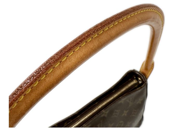Borsa a Spalla Louis Vuitton Monogram Looping MM Marrone Monogramma - vista 14