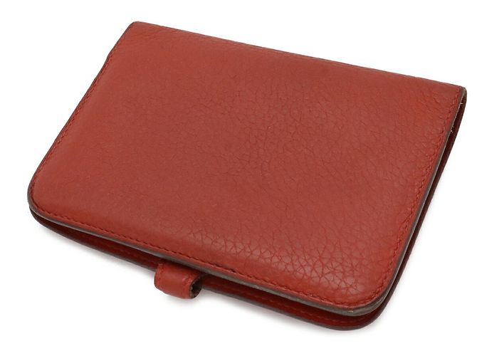 Hermès Cartera Compacta/Monedero HERMES Dogon Castaño Roja - vista 3