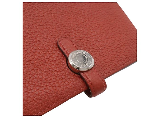 Hermès Cartera Compacta/Monedero HERMES Dogon Castaño Roja - vista 5