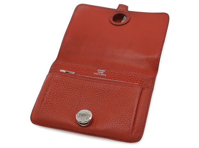 Hermès Cartera Compacta/Monedero HERMES Dogon Castaño Roja - vista 6