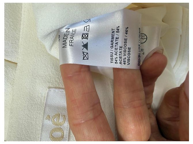 Chloé Short Transpassado em Acetato e Viscose Off-White Branco - vista 4