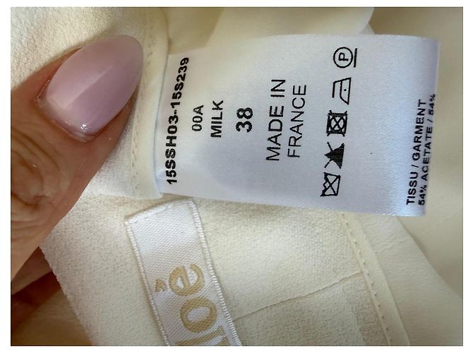Chloé Short Transpassado em Acetato e Viscose Off-White Branco - vista 5