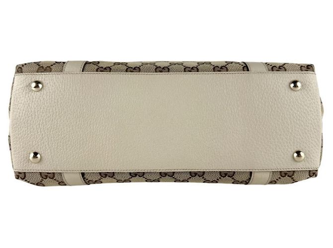 Borsa a mano in tela e pelle Gucci Marrone Crudo - vista 4