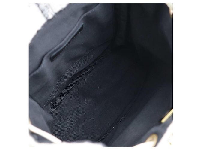 Chanel Tweed Rucksack Schwarz Weiß - Ansicht 5