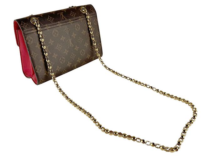 Borsa a Spalla Louis Vuitton Monogram Victoire Marrone Rosso Monogramma - vista 10