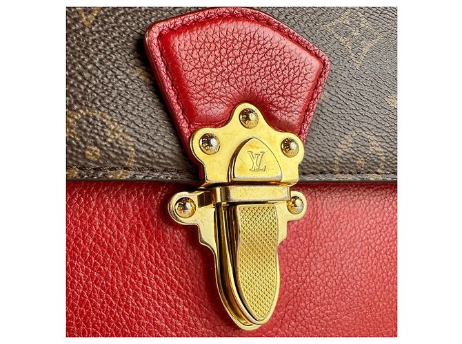 Borsa a Spalla Louis Vuitton Monogram Victoire Marrone Rosso Monogramma - vista 11