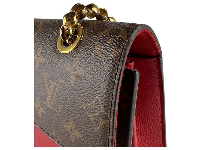 Borsa a Spalla Louis Vuitton Monogram Victoire Marrone Rosso Monogramma - vista 7