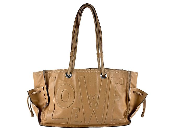 Borsa a tracolla in pelle marrone chiaro Loewe - vista 3