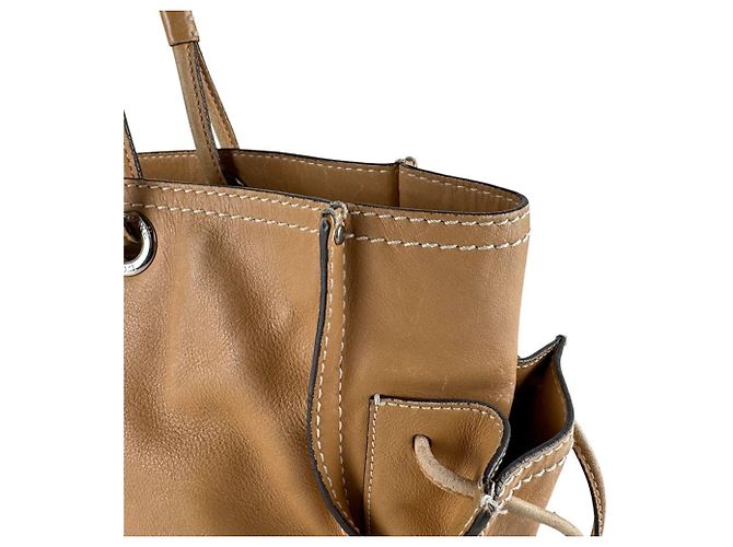 Borsa a tracolla in pelle marrone chiaro Loewe - vista 7