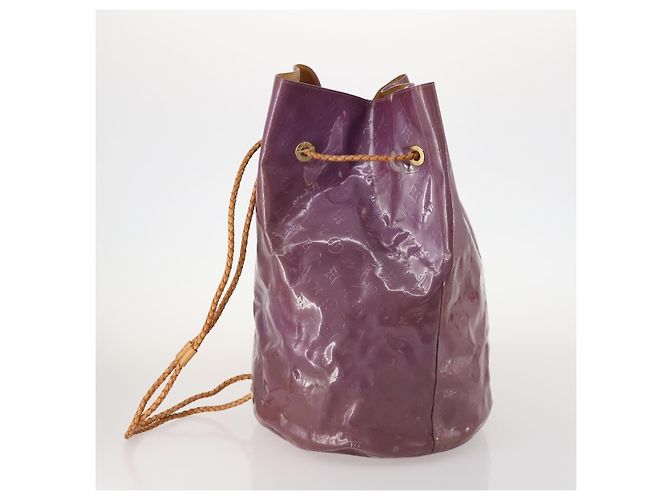 Louis Vuitton Morton in pelle lucida Porpora - vista 4