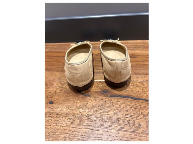 Chanel Ballerine Bicolore in Pelle Nero Beige - vista 7