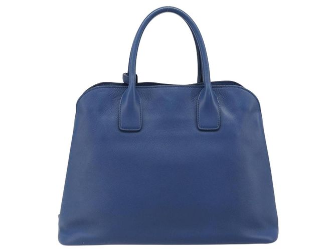 Tote Prada Cuir Promenade Front Zip in pelle Medium Blu - vista 2