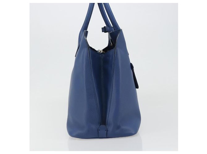 Tote Prada Cuir Promenade Front Zip in pelle Medium Blu - vista 3
