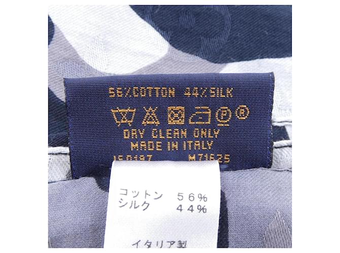 Stola in cotone e seta Louis Vuitton nera, grigia e bianca Marrone Nero Bianco - vista 3
