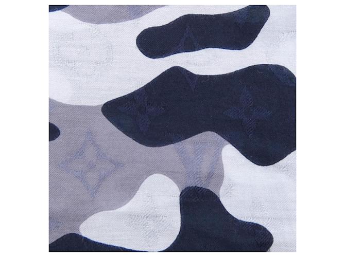 Stola in cotone e seta Louis Vuitton nera, grigia e bianca Marrone Nero Bianco - vista 4