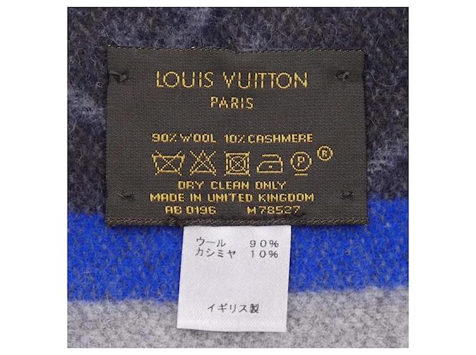 Sciarpa Louis Vuitton Trunk Stamps Marrone Blu navy - vista 3