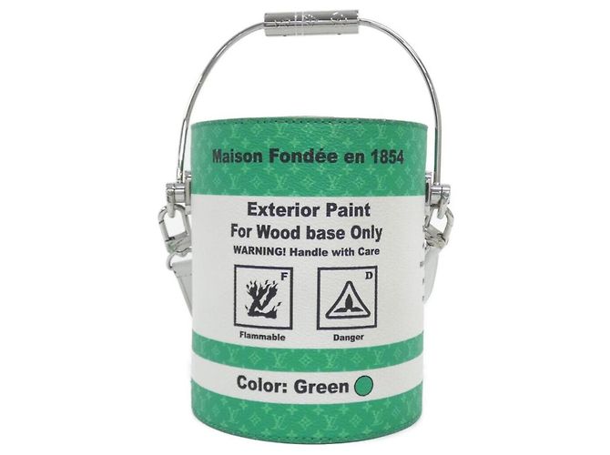 Borsa Louis Vuitton LV Paint Can Bianco Verde - vista 2