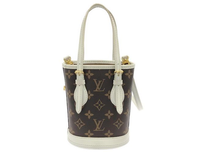 Bucket Borsa a secchiello Louis Vuitton LV Match Nano Marrone Bianco - vista 2