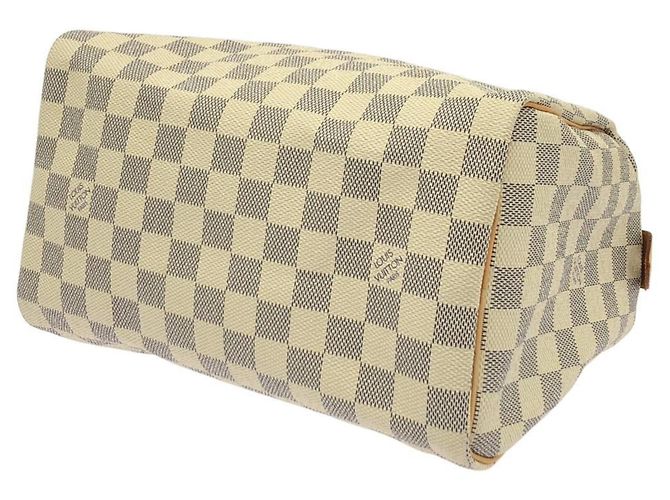 Borsa Boston Louis Vuitton Damier Azur Speedy Bianco Blu - vista 2