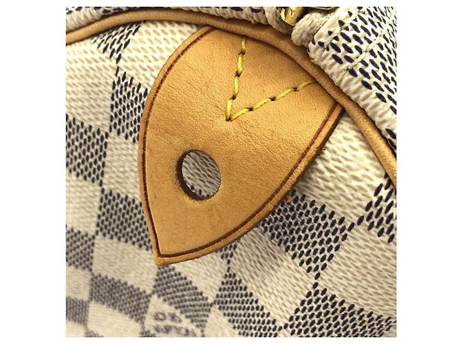 Borsa Boston Louis Vuitton Damier Azur Speedy Bianco Blu - vista 5