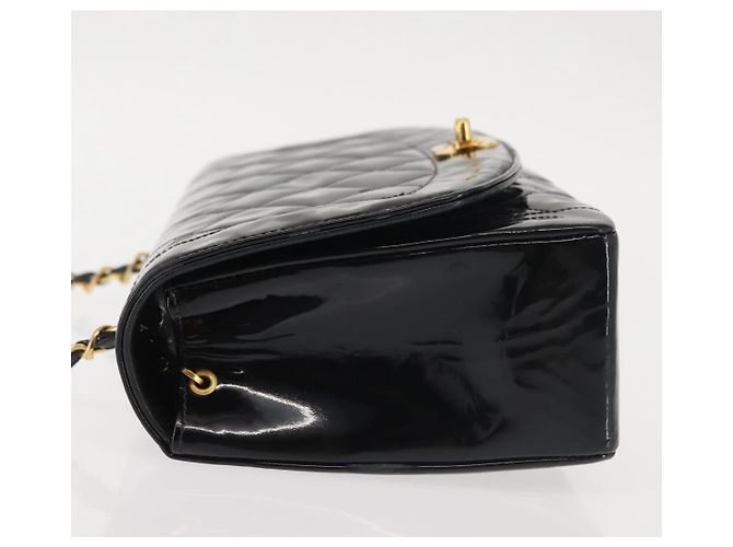 Chanel Vintage Diana Flap Trapuntato Vernice Medium Nero - vista 4