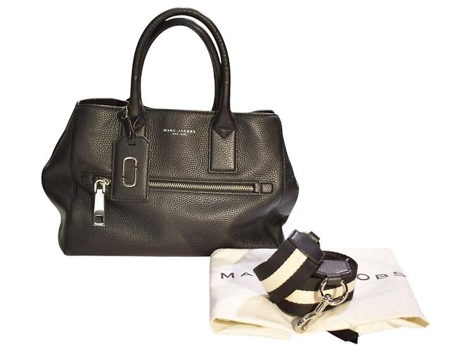 MARC JACOBS Borsa Tote Crossbody Small Gotham in pelle martellata nera M0008898 Nero - vista 3