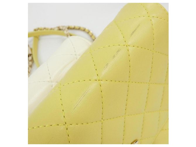 Borsa a Spalla Chanel AS0649 Bianco Giallo - vista 4