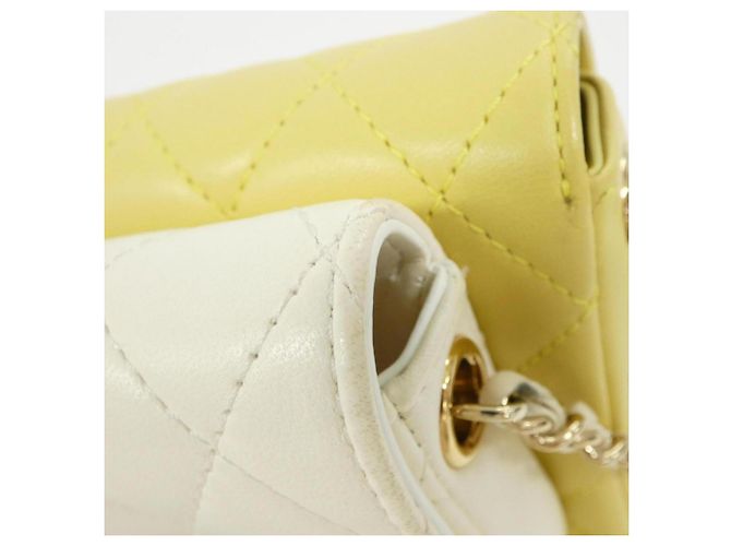 Borsa a Spalla Chanel AS0649 Bianco Giallo - vista 5