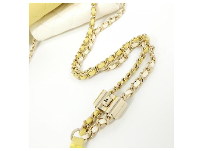 Borsa a Spalla Chanel AS0649 Bianco Giallo - vista 7