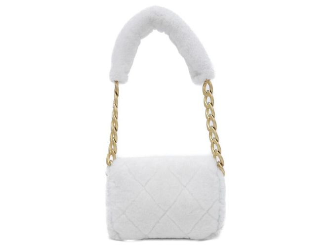 Borsa a tracolla Chanel AS2240 in pelle di agnello bianca Bianco - vista 2