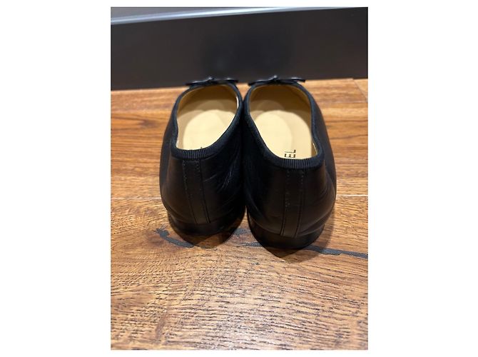 Chanel Bailarinas de punta reforzada en cuero negro - vista 10