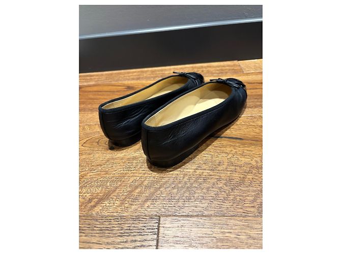 Chanel Bailarinas de punta reforzada en cuero negro - vista 7