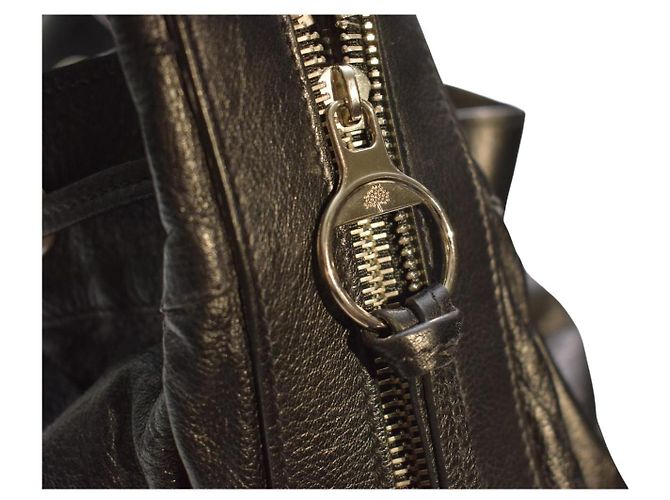 Mulberry Mitzy Borsa Hobo Pelle Martellata Nera Nero - vista 10