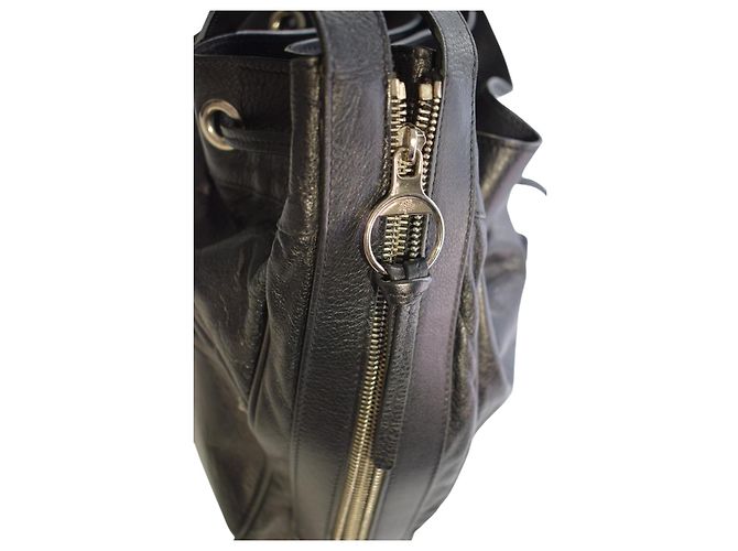 Mulberry Mitzy Borsa Hobo Pelle Martellata Nera Nero - vista 11